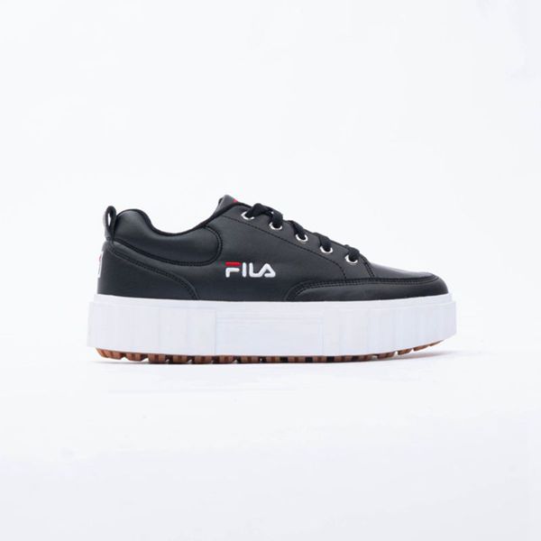 Tênis Fila Mulher Pretas/Vermelhas/Branco - Fila Sandblast Low Pu Portugal Lisboa,BRJG-71385